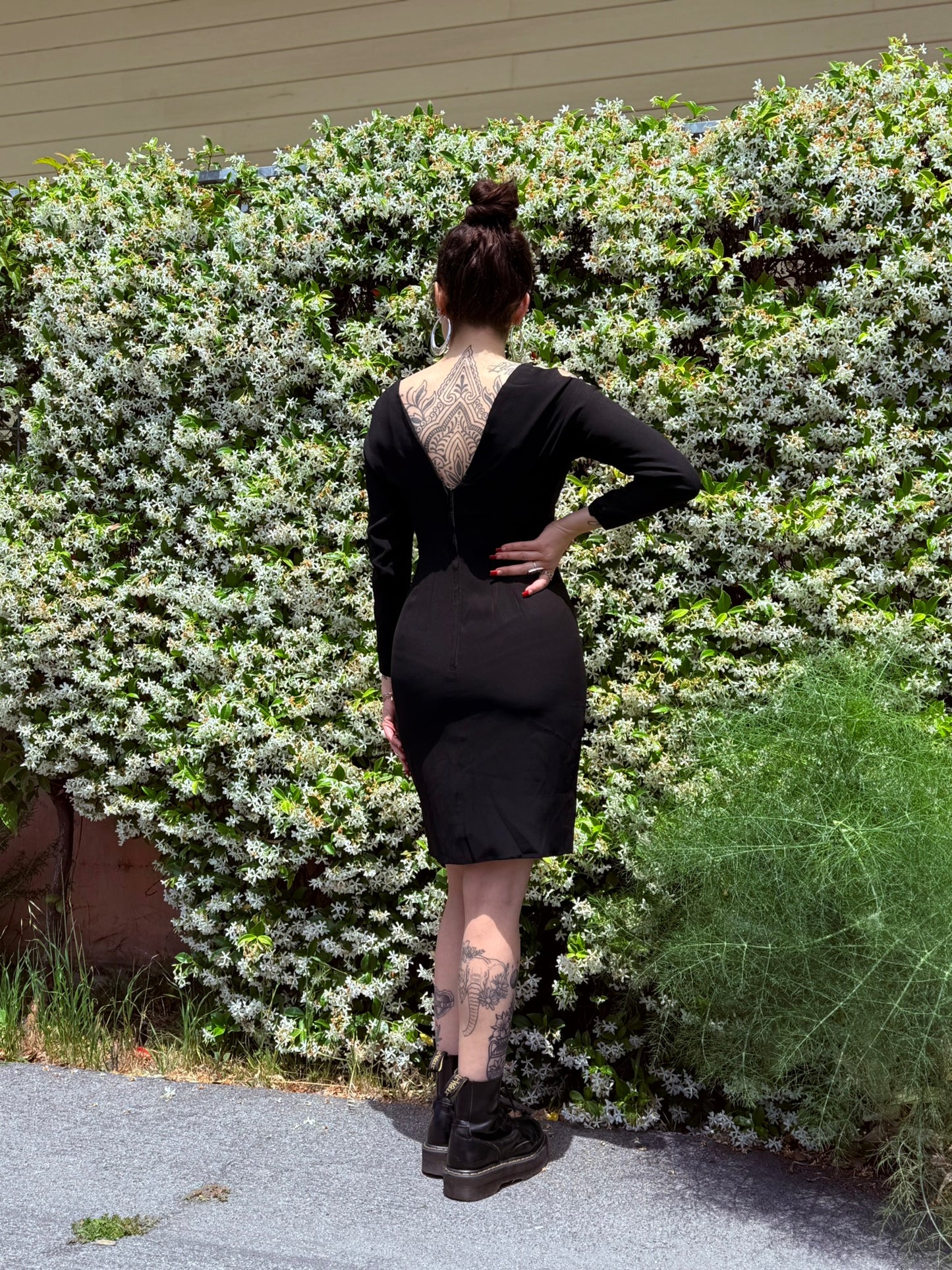 TV: 1950s Black Rayon Dress