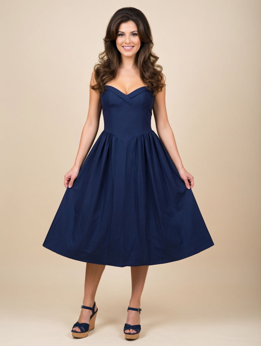 1950s Style Sweetheart Swing Dress