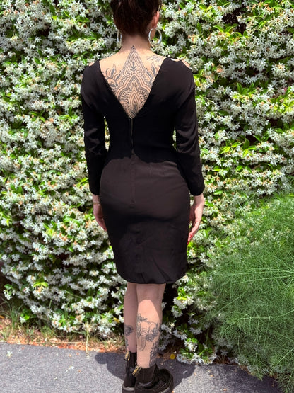 TV: 1950s Black Rayon Dress