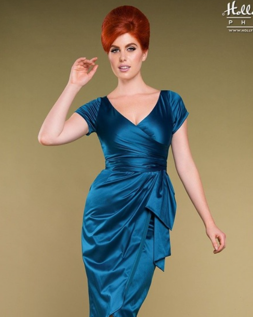 Pinup Girl Clothing Ava Dress Blue L
